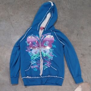 Kids Blue Butterfly Hoodie